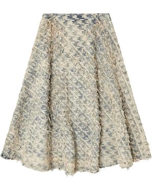 DIESEL Houndstooth Denim Skirt - Natural