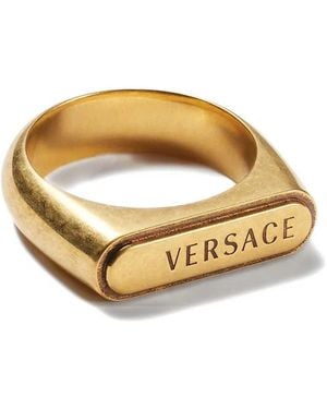 Versace Logo-Tag Ring - Metallic