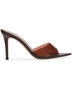 Gianvito Rossi Elle 85Mm Pointed-Toe Sandals - Brown