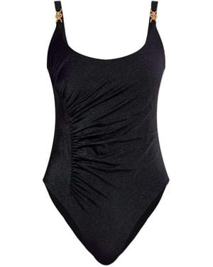 Versace Swimsuit With Ruched Details - Black