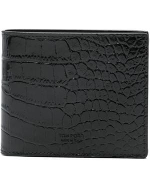 Tom Ford Crocodile-Embossed Leather Wallet - Black