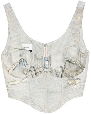 Haikure Sleeveless V-Neck Top - White