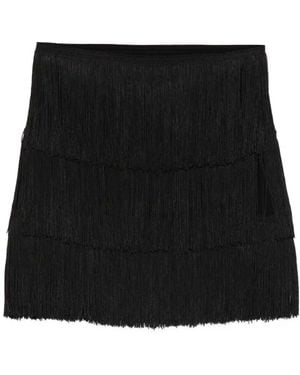 Norma Kamali Fringe Mini Skirt - Black