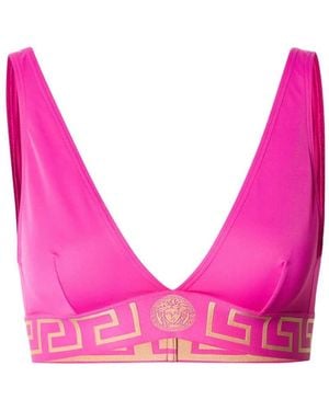 Versace Bikini Top With Logo Band - Pink