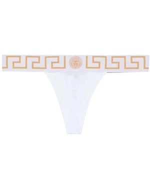 Versace Cotton Jersey Thong - White