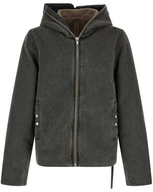 Rick Owens Hooded Zip-Up Jacket - Gray