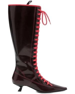 Marni Pointed-Toe Boots - Red