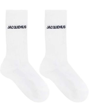 Jacquemus Socks With Embroidered Logo - White