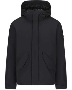 Stone Island Logo-Patch Hooded Sweatshirt - Black