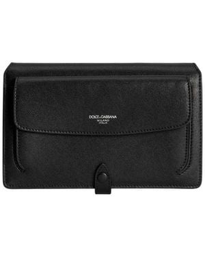Dolce & Gabbana Calfskin Shoulder And Crossbody Bag - Black