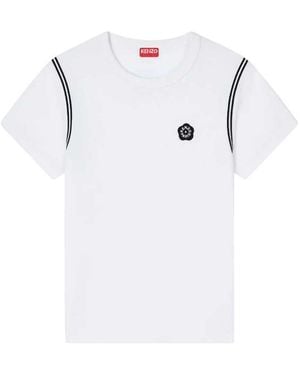 KENZO Embroidered Cotton T-Shirt "Boke Flower 2.0" - White