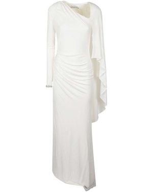 Self-Portrait Long Draped Dress - White