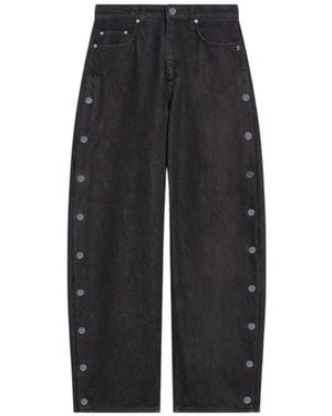 Sportmax Wide-Leg Jeans With Buttons - Black