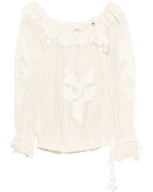 Isabel Marant Blouse With Floral Appliqué - White