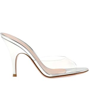 Gianvito Rossi Round-Toe Heeled Sandals - White