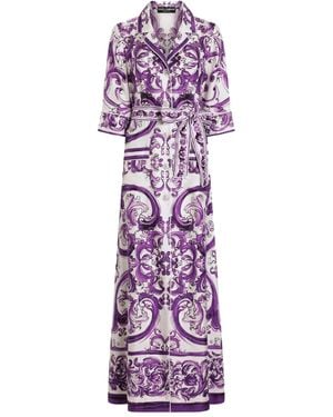 Dolce & Gabbana Printed Midi Dress - Purple