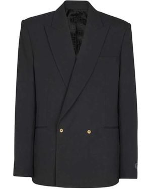 Balmain Double-Breasted Wool Blazer - Black