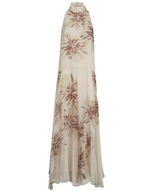 Brunello Cucinelli Long Printed Dress - Natural