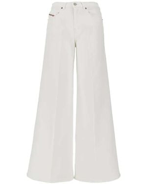 DIESEL Wide-Leg High-Waist Jeans - White