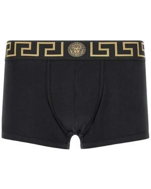 Versace Two-Pack Of Bi-Stretch Organic Cotton Boxers With Logo - Black