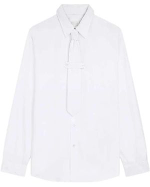 Dries Van Noten Classic Cotton Shirt With Tie - White