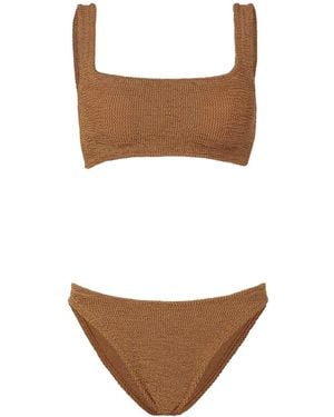 Hunza G Xandra Bikini Cacao Metallico - Bianco
