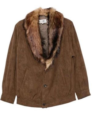 MM6 by Maison Margiela Giacca Con Collo - Marrone