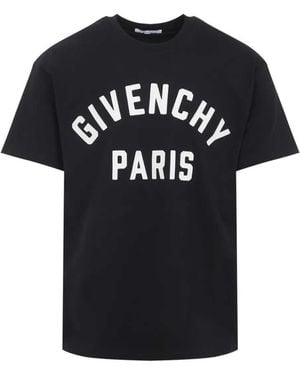 Givenchy Logo Print Straight Fit Cotton T-Shirt - Black