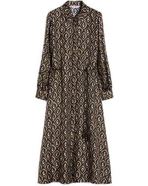 Max Mara Printed Silk Twill Shirt Dress - Black