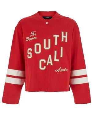 Amiri Graphic Print V-Neck Sweater - Red