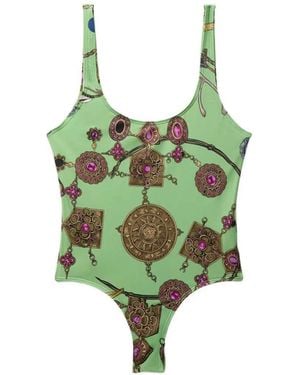 Versace Printed One-Piece Swimsuit - Green