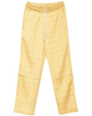 Gcds Drawstring Joggers With Logo Print - Yellow