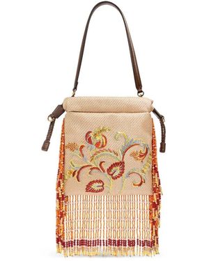 Etro Kalispera Small Embroidered Tote Bag - Natural