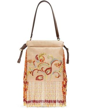 Etro Kalispera Small Embroidered Tote Bag - Natural