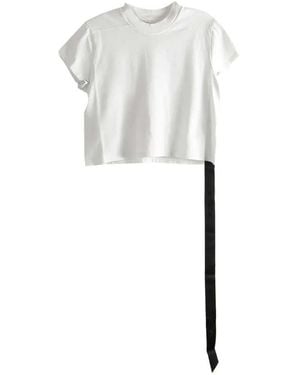 Rick Owens Cotton Cropped T-Shirt - White