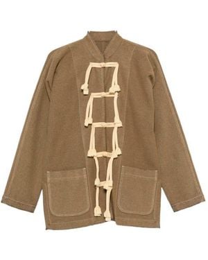 Uma Wang Giacca Con Dettagli A Nappe - Neutro