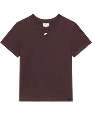 Courreges Embroidered Logo T-Shirt - Purple