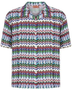 Missoni Zigzag Button-Up Shirt - Blue