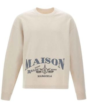 MM6 by Maison Margiela Logo-Print Cotton Sweatshirt - White