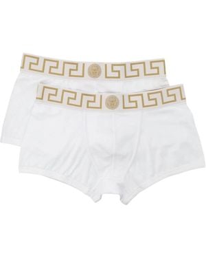 Versace Boxer Con Bordo Greca - Bianco