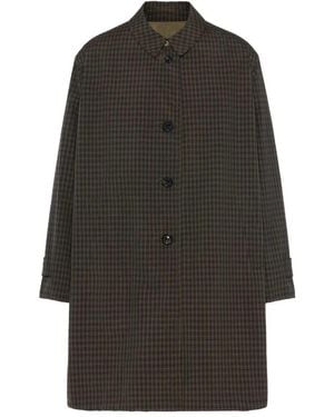 Maison Margiela Buttoned Plaid Trench Coat - Grey