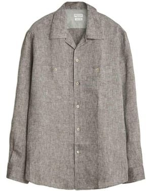 Brunello Cucinelli Button-Down Shirt With A Melange Effect - Grey