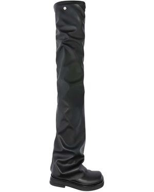 The Attico Robin Otk Flat Thigh-High Boot - Black