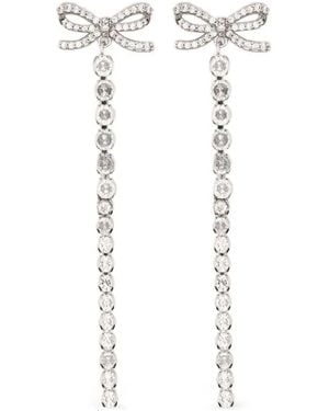 Self-Portrait Bow Drop Earrings - White