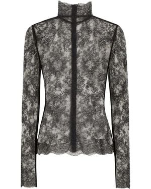 Dolce & Gabbana Dolce & Gabbana Chantilly Lace Top - Black