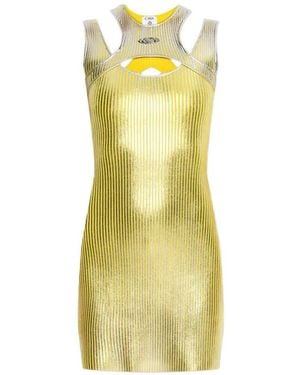 CASABLANCA Mini Dress With Cutouts And Metallic Print - Yellow