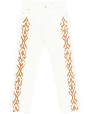 Isabel Marant Lewys Jeans With Embroidery - White
