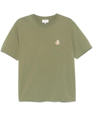 Maison Kitsuné T-Shirt Con Motivo Fox-Uomo - Verde