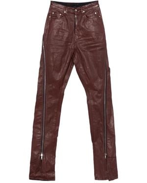 Rick Owens Bolan Banana Jeans With Side Zip - Brown