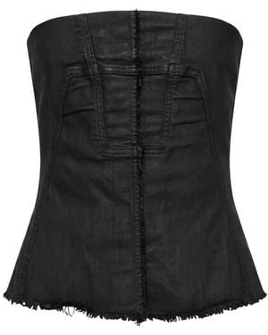 Rick Owens Top Bustier Scheggiato - Nero